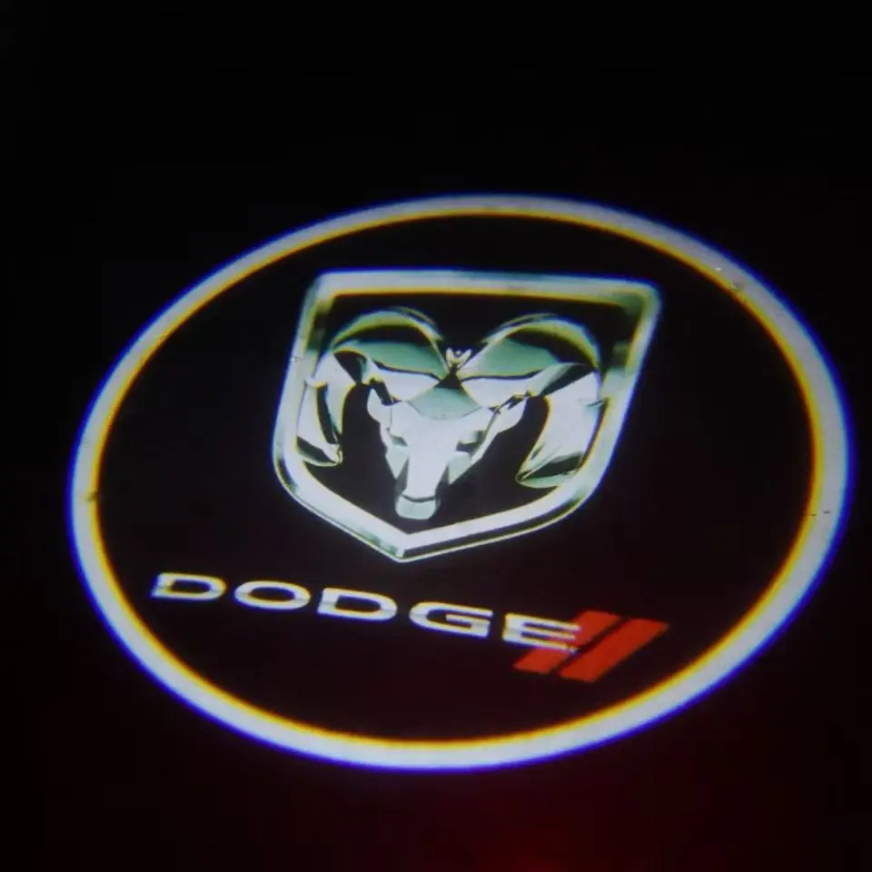 Car Door LED HD Welcome Courtesy Shadow Projector Lamp Logo LightFor Dodge Journey Ram Caravan Charger Grand Caravan Journey (Battery Not Included)