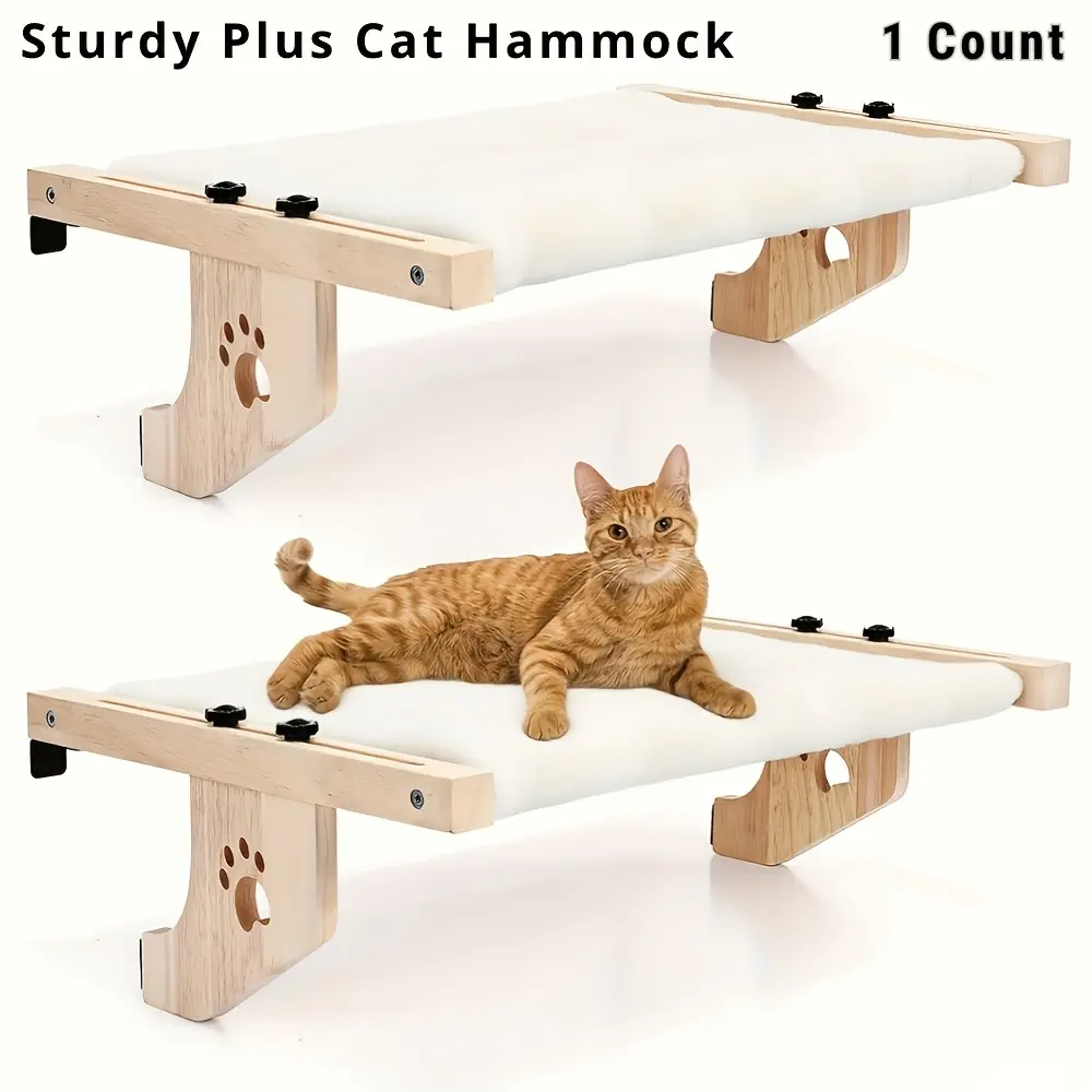 BRANDON-SUPER Premium Wooden Cat Perch And Hammock