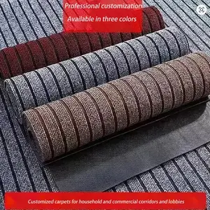 Polyester classic striped kitchen floor mat door carpet, durable area rugs, close to the ground, non-slip and anti-fouling, strong adsorption