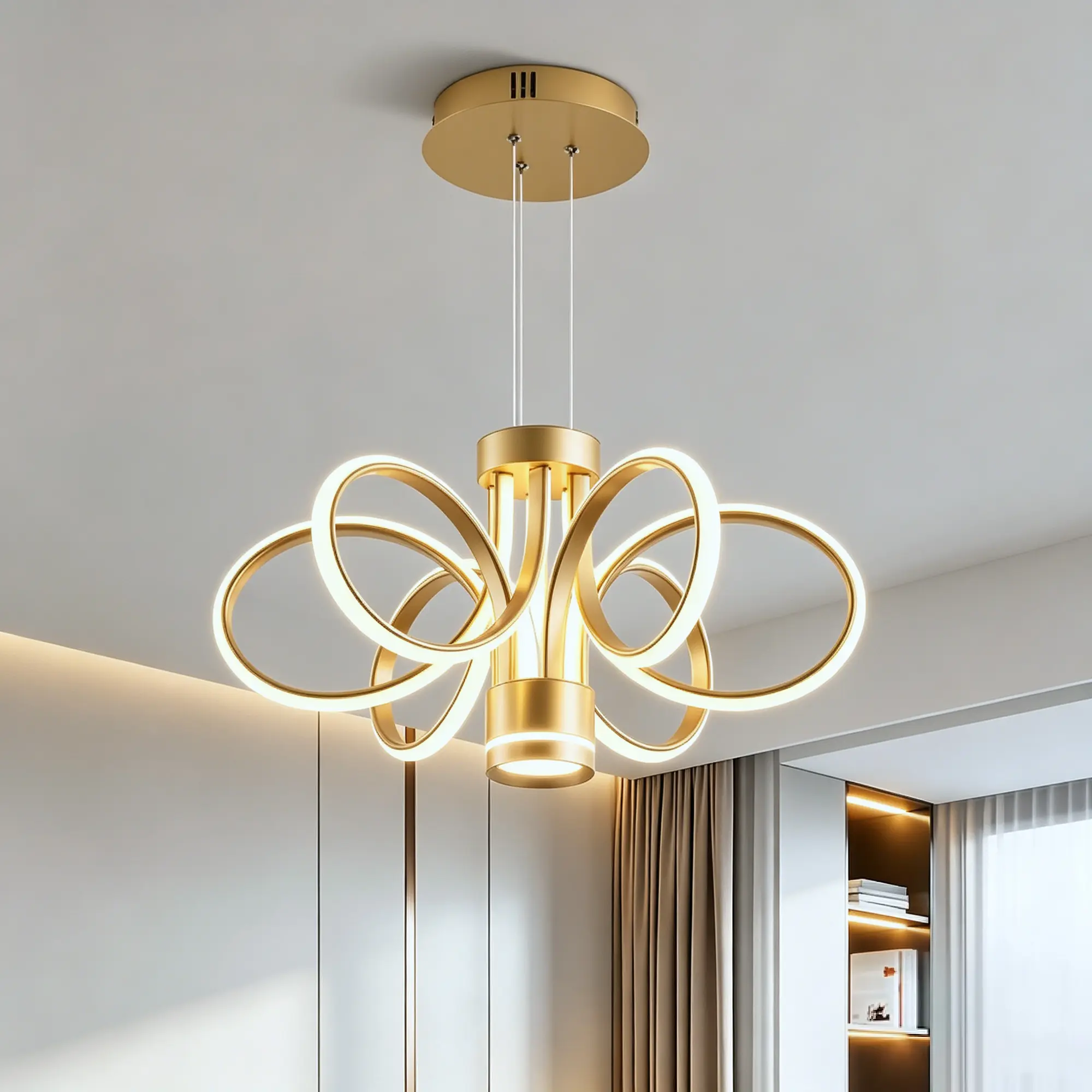 Modern LED Chandelier Ceiling Lamp, Modern Farmhouse Ceiling Ceiling Hanging Light Fixture , for Dining Room, Kitchen Island-