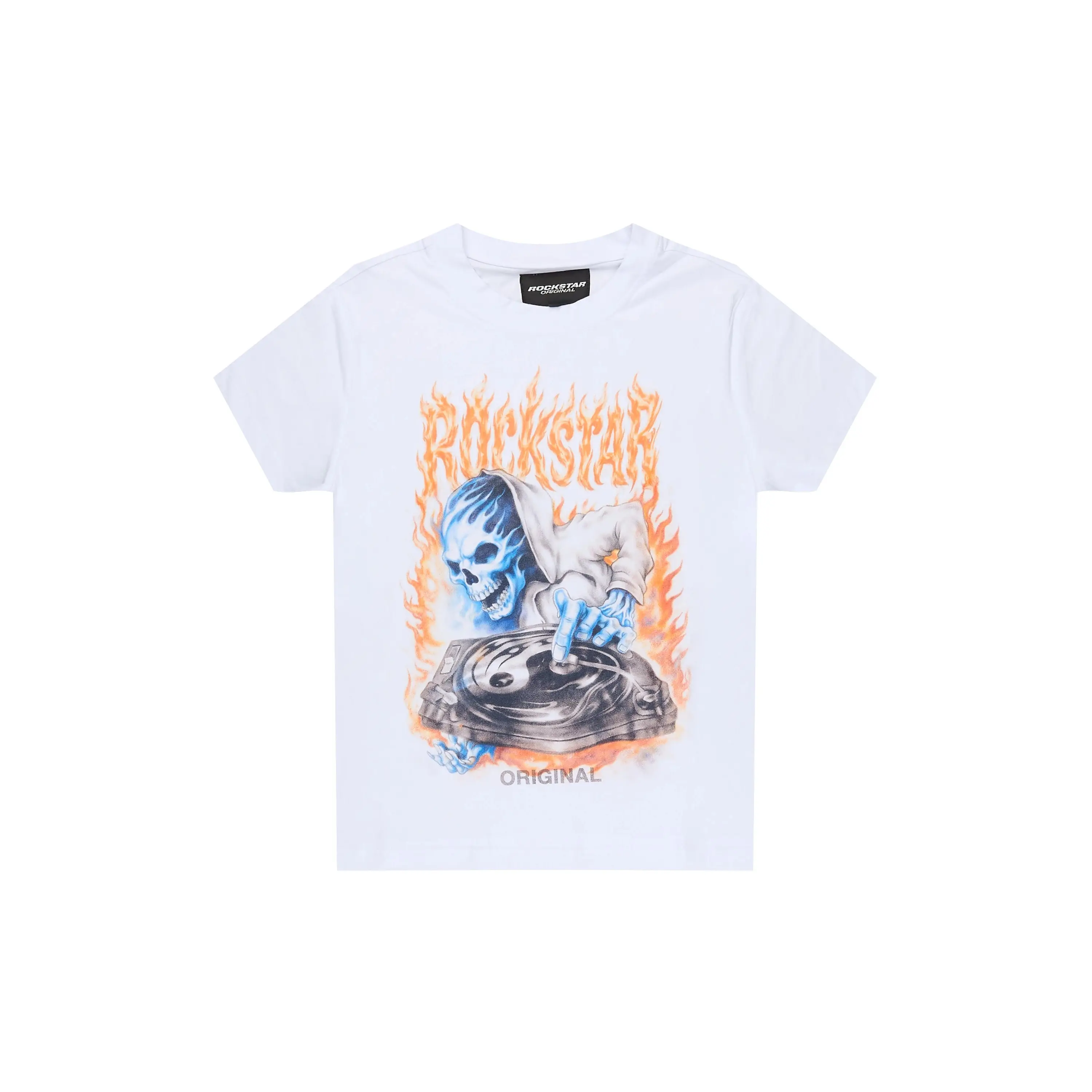 Boys Dice White Graphic T-Shirt