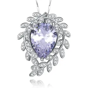 Antique Vintage 925 Sterling Silver Created Blue Sapphire Cluster Statement Necklace for Women