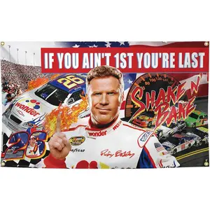 Shake N Bake "If You Ain't 1st You're Last" Flagcloth 3x5 Feet Double Stitched with Brass Buttonholes Anti-Fading Decorative Banner