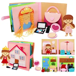 Montessori Busy Book for Toddlers, Quiet Time Learning Book, Early Life Skills Education, Pretend Play Dress Up Game, Girl Birthday Gift, Baby Busy Book