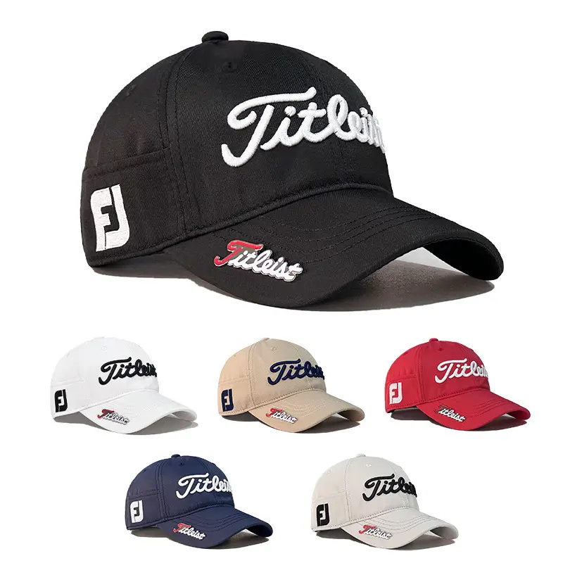 Titleist Golf Cap Adjustable Baseball Hat Classic Embroidered Logo Breathable Sun Hat for Men Women Outdoor Sports