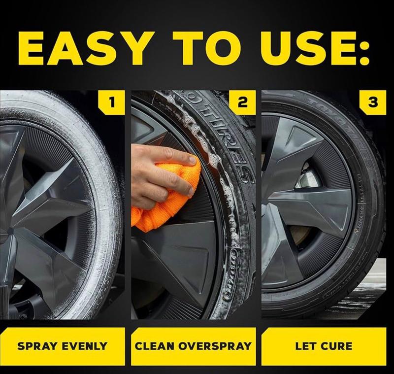 Meguiar's G13919 Hot Shine Tire Foam, Aerosol Tire Shine for Glossy, Rich Black Tires - 19 Oz Spray Can (Pack of 2)