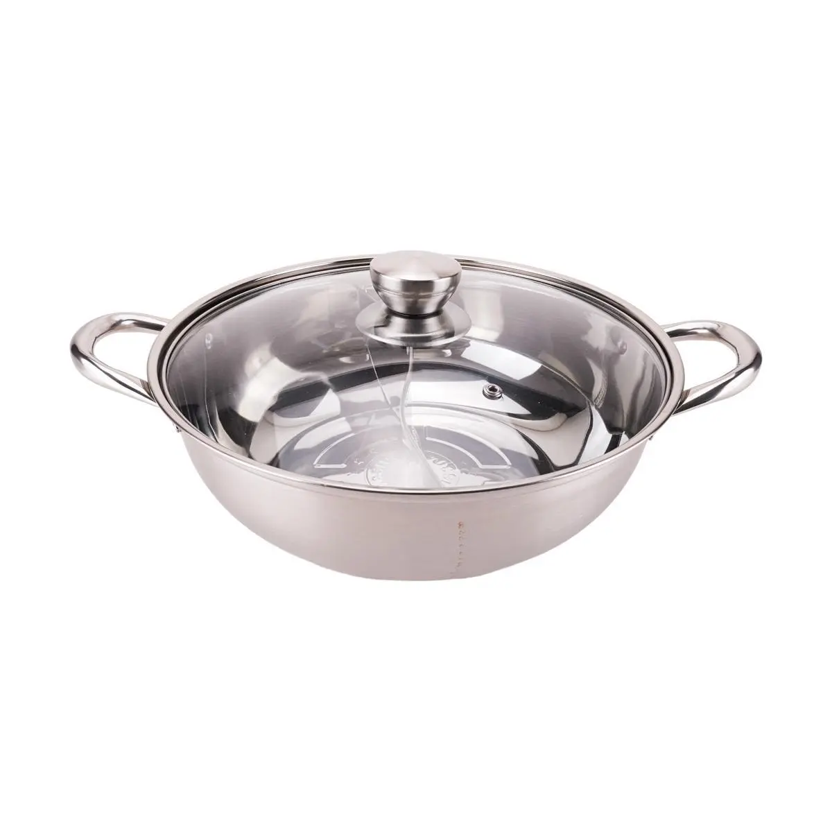 Lexiang 304 Stainless Steel Hot Pot - 30cm Dual Compartment for Induction & Gas Stoves