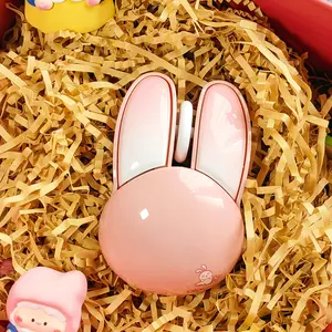 MOFii 1 Pack Pink Rabbit Wireless Mouse, Cute Silent Office Mouse, Universal for Laptop Desktop (Battery Not Included)