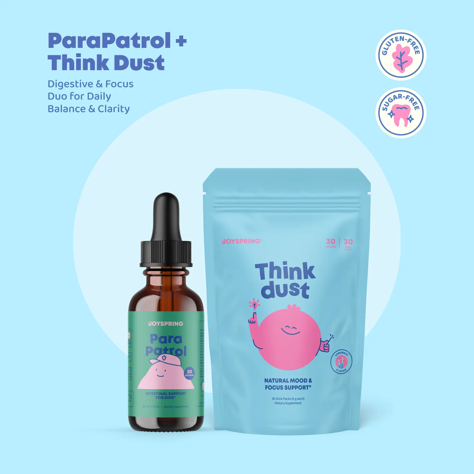 JoySpring ParaPatrol + Think Dust – Digestive & Focus Duo for Daily Balance & Clarity