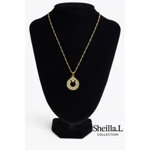18k Gold Radiant Circle Pendant Necklace