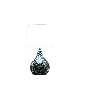 Modern Table Lamp for Nightstand, Bedside Lamp with Mosaic Glass Base, Nightstand Lamp Side Table Lamp for Bedroom Living Room Entryway