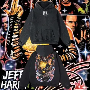 Reality.Wear Limited Jeff Hardy - WWE Hoodie Tshirt Acid Washed Heavyweight Cotton Tshirt, 100% Cotton retro Washed anime t-shirt, vintage streetwear tee, Y2K graphic top, Street Style, Oversized