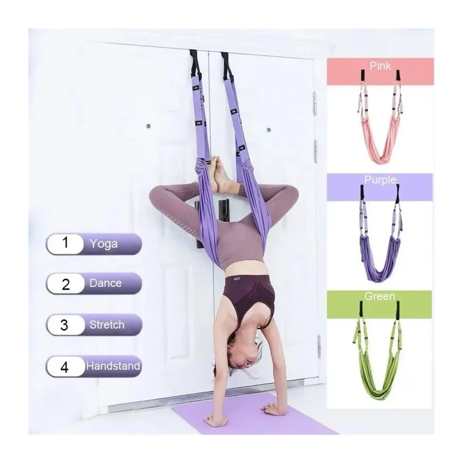 Ladies Aerial Yoga Stretch Band - Heavy Duty Resistance Band for Waist, Back and Leg Training, Pilates and Fitness Workouts Yoga Equipment Premium Elastic Band