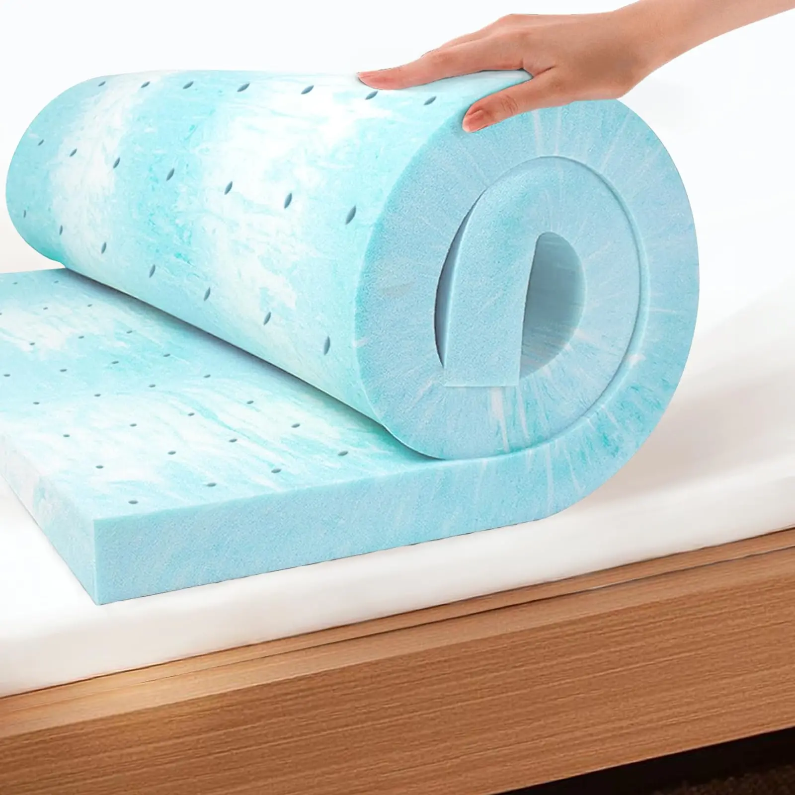 Topper 2 Inch Twin Memory Foam Mattress Topper, Gel Foam Mattress Topper for Pressure Relief, Ventilated Design Bed Topper in a Box, CertiPUR-US Certified, 38"×75", Medium