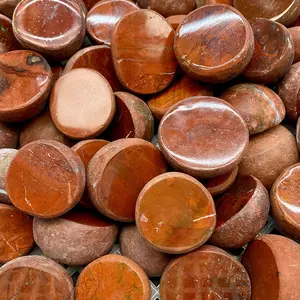 Natural Red Jasper Semi Polished Tumbled Stone Raw Mineral Polished Palm Stone Collection DIY Decoration