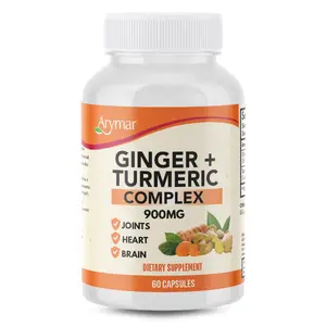 Arymar Ginger Turmeric Supplement – 60 Capsules – Herbal Dietary Supplement