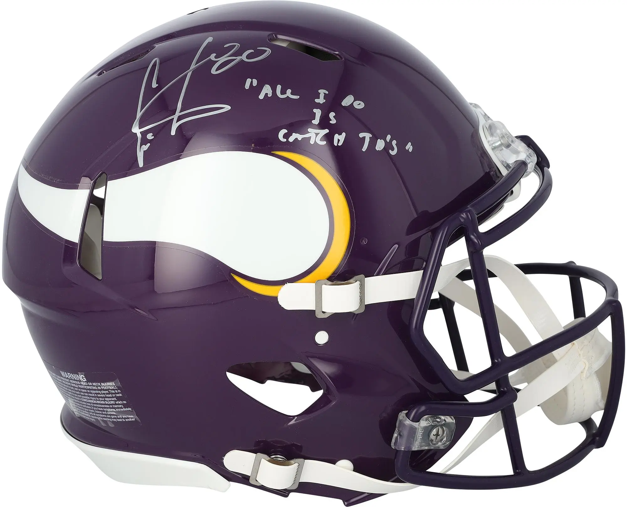 Cris Carter Minnesota Vikings Autographed Riddell 1983-2001 Throwback Speed Authentic Helmet with "All I Do is Catch TDs" Inscription - Fanatics Authentic Certified