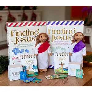 Find Jesus Holiday Set - Christmas and Easter Adventure Set, including a 12-inch doll, 24-piece puzzle, Bible, and digital scavenger game.The perfect Christmas gift for family, friends, and believers.(Video game accessories)