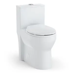 Garvee 17.5 Inch Tall Toilet, One-Piece Round Toilet with ADA Comfort Chair Height Seat, Powerful 0.8/1.28L GPF Dual Flush, 12" Rough In High Bowl for Seniors, White