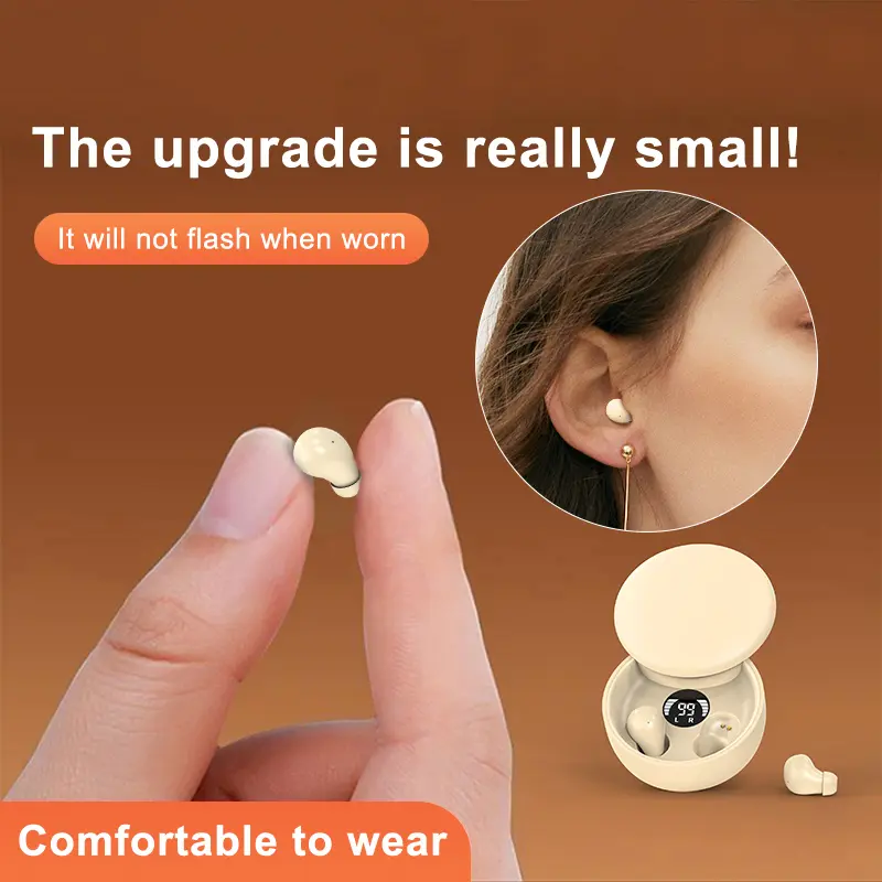 Mini Invisible Bluetooth 5.4 True Wireless In-Ear Electronic Headphones - Comfortable Hidden Earplugs for Side Sleepers, Noise Cancellation, Touch Operation, Immersive Audio, Digital Charging Support, Invisible Earbuds