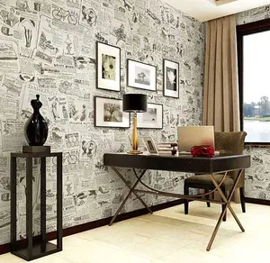 17.71" X 118" Vintage Newspaper Self Adhesive Paper Peel & Stick Wallpaper for Bedroom Livingroom Decor - 17.71" X 9.8 ft