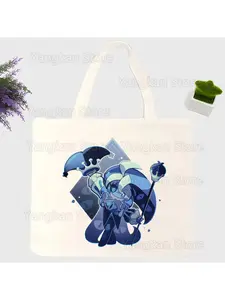 Shadow Milk Cookie Shopper Bags for Women Resuable Tote Bag Harajuku Large Capacity Shopping Bag Anime Printing