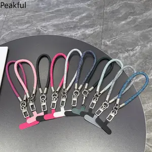 Color mobile phone lanyard, handmade jewelry DIY creative polyester wrist rope, pendant mobile phone pendant anti-drop finger rope