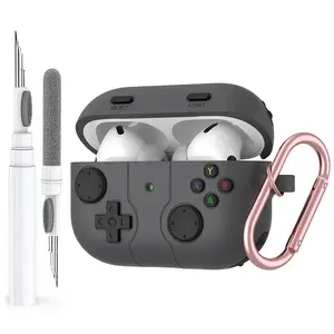 for AirPods Pro 3 Case(2025) DamonLight Game Case Shock-Proof Protective Silicone with Cleaning Pen and Keychain for Apple Airpods Pro 3rd Generation Shockproof