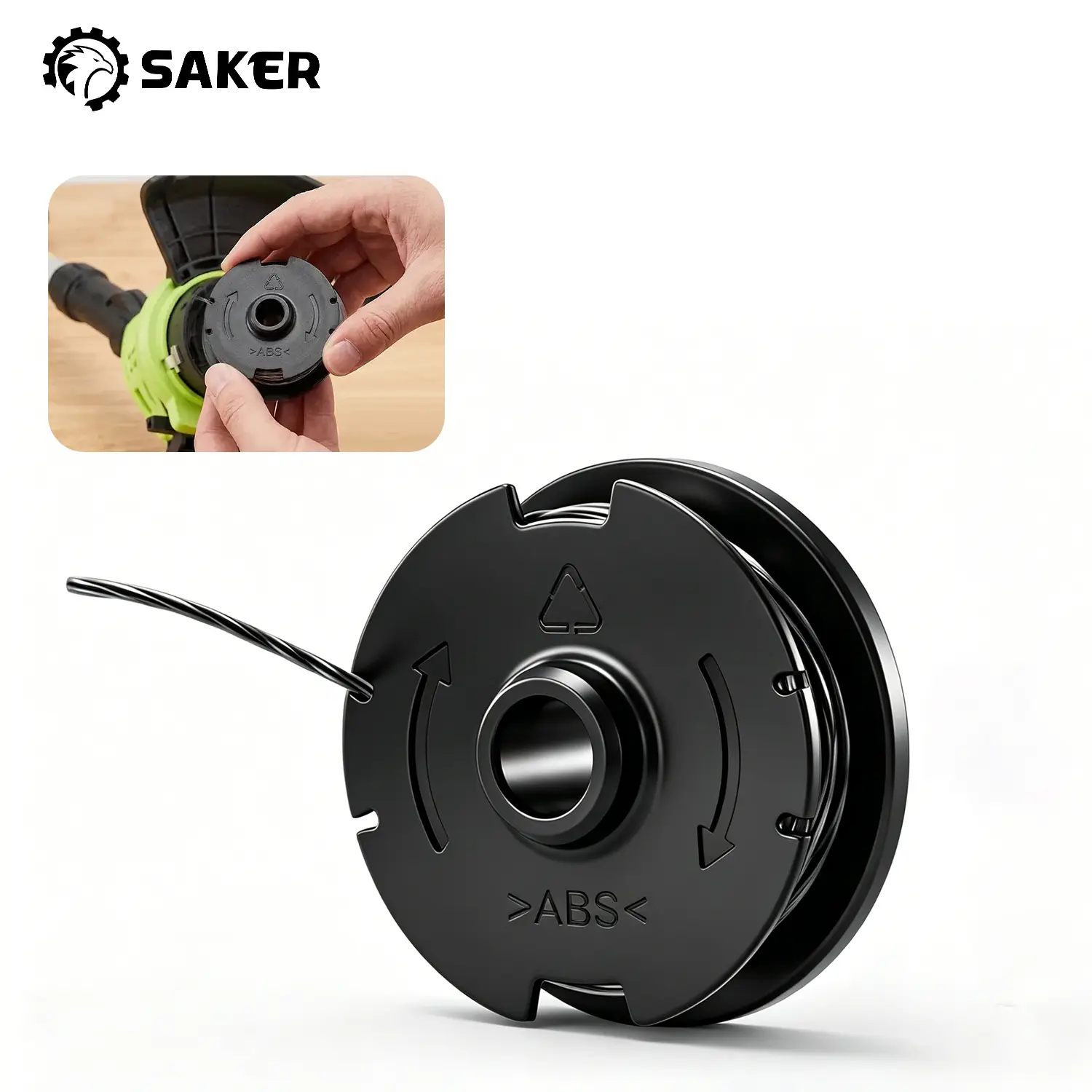 Saker Heavy Duty Weed Eater String Trimmer Line Spool, Durable Nylon Grass Cutter Rope, Universal Garden Lawn Mower Replacement Accessory