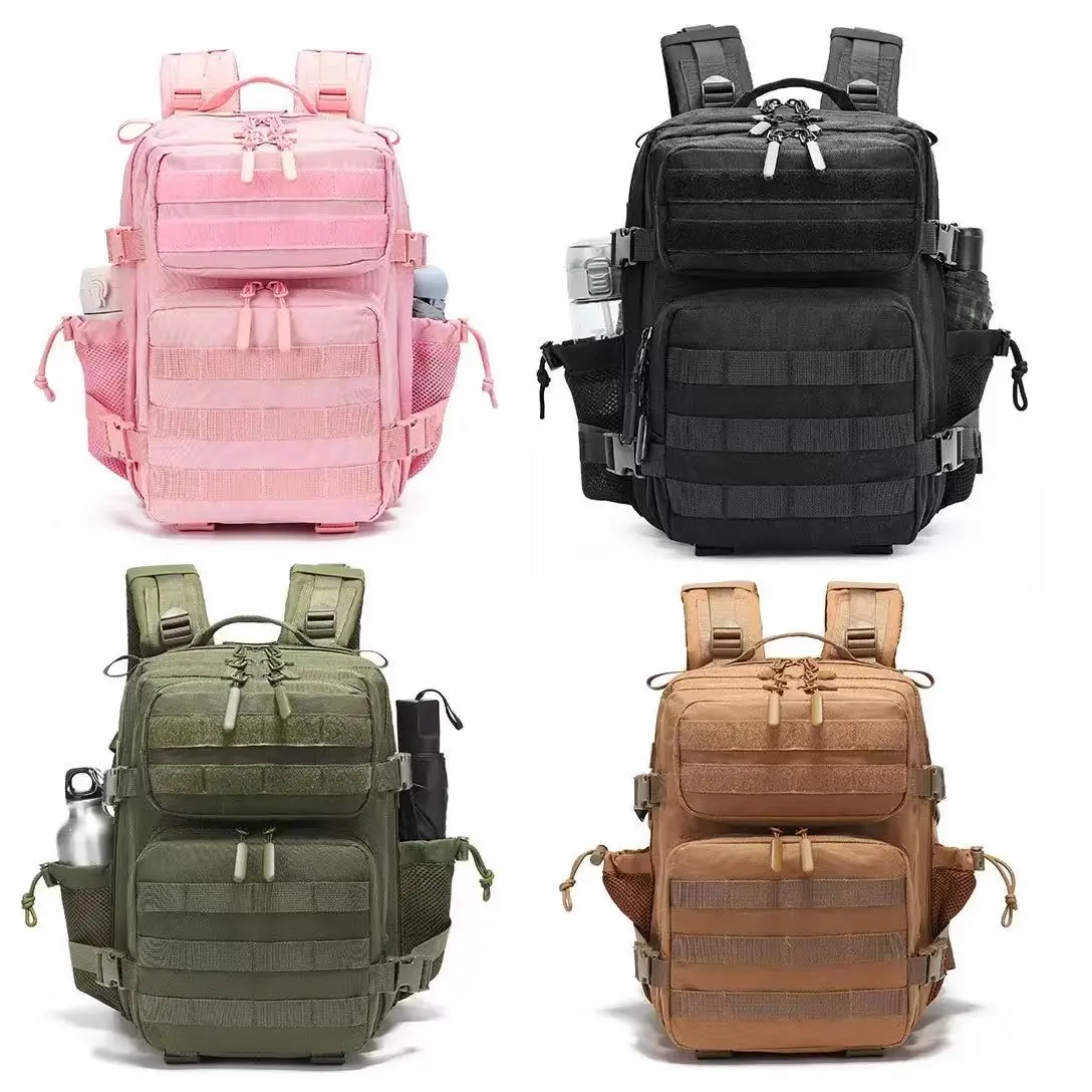 25L Tactical Backpack, Military Molle Assault Pack, Waterproof Hiking Rucksack, Large Capacity Outdoor Sports Gym Bag for Men Women, New Version Camo Daypack