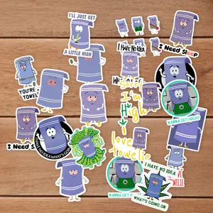 Stickers Pack 20 Pcs Towelie Aesthetic Laptop Bumper South Skateboard Bike Water Park Vinyl Luggage Bottle Waterproof Guitar Car Colorful