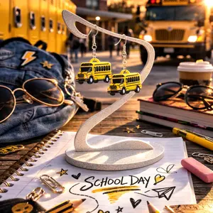 School Bus Dangle Earrings | Lightweight 3D Printed Earrings