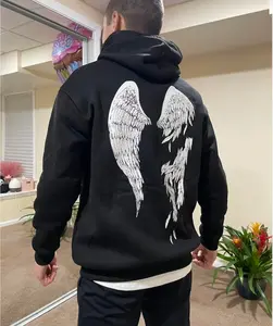 Men's Angel Wings Print T-Shirt, Sweatshirt, Hoodie With Drawstring