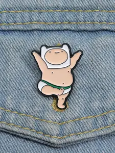 Adventure Time Animated Character Enamel Pin Cute Fat Man Dancing Alloy Brooch Lapel Backpack Badge Fashion Jewelry Accessories Gift For Kids Friends Fashion Accessory