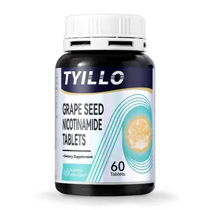 Tyillo Grape Seed Nicotinamide NAD+ Supplement - 60 Tablets for Energy, Nutrition & Wellness with Proanthocyanidin, Niacinamide & Vitamin C - Sugar-Free, Caffeine-Free, Non-GMO - Fitness Healthcare Dietary