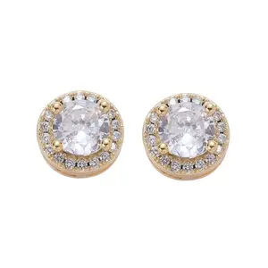 Diamond-studded earrings for women & men, 24K gold-plated sparkling party jewelry, holiday gift