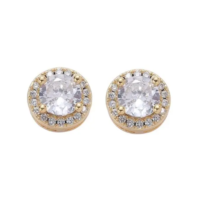 Diamond-studded earrings for women & men, 24K gold-plated sparkling party jewelry, holiday gift
