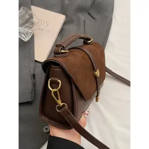 Vintage High-End Handbag for Women, Pu Leather Handbag, Fall Winter New Simple Casual Fashion Crossbody Bag, Stylish Shoulder Bag