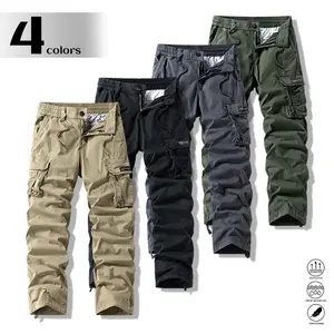 Clean Gent men’s cargo pants made of cotton with a drawstring waist; regular fit, casual style with multiple pockets and straight legs. Suitable for everyday wear, travel, hiking, climbing mountains, and more—ideal for all seasons.