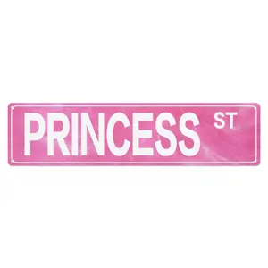 Retro Girl Pink Tin Metal Sign Princess Statement Wall Decor for Home Vintage Bar or Dorm Unique Gift Idea for Friends 4x16 in