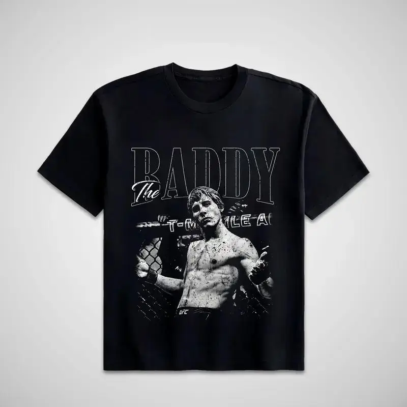 Paddy Pimblett The Baddy MMA Fighter Double-Sided Graphic T-Shirt, Vintage Bootleg Combat Sports Tee, Retro Fight Night Streetwear, Martial Arts Training Shirt, Cage Fighting Fan Apparel, Birthday Gift for Men and MMA Lovers