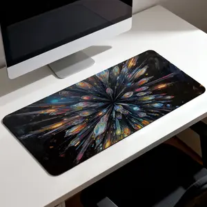 Non-Slip Gaming & Office Mouse Pad with Reinforced Stitched Edges - Japanese-style Flower Bird Scroll Print, Premium PU Leather Surface, 10.24x8.27 Inch Desk Mat for Precision Control,summervibes