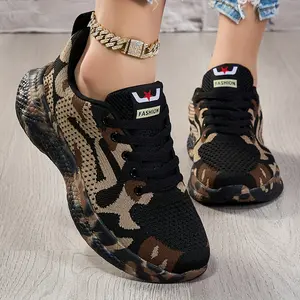 Unisex camouflage printed breathable mesh sneakers - lightweight EVA sole, suitable for running training and walking, comfortable all-season, large size optional, couples with casual shoes, comfortable footwear, fashionable sports equipment