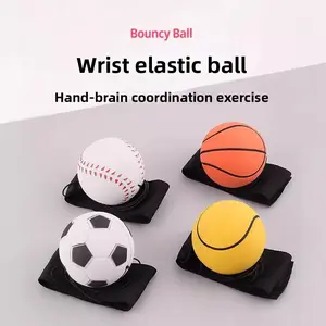 soccer volleyball baseball basketball  elastic Hand Throwing Ball Wrist Strap PU Elastic Ball Children's Exercise Outdoor Fitness Hand Throwing Hand Throwing Ball Elastic Ball