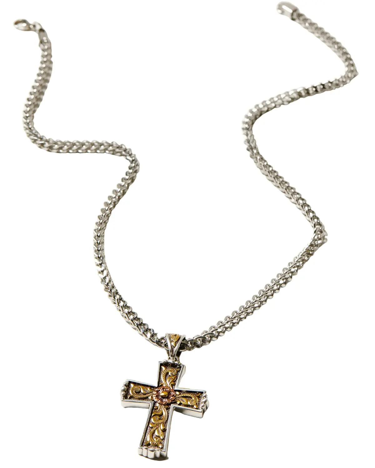 M & F Western Men's And Men'S Twister Antique Cross Necklace - 32146