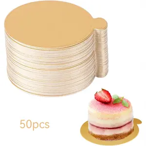 50pcs Cake Stands, Round Cardboard Cake Boards, Perfect for Cake Decoration, Party Supplies, DIY Cakes, Baking Accessories