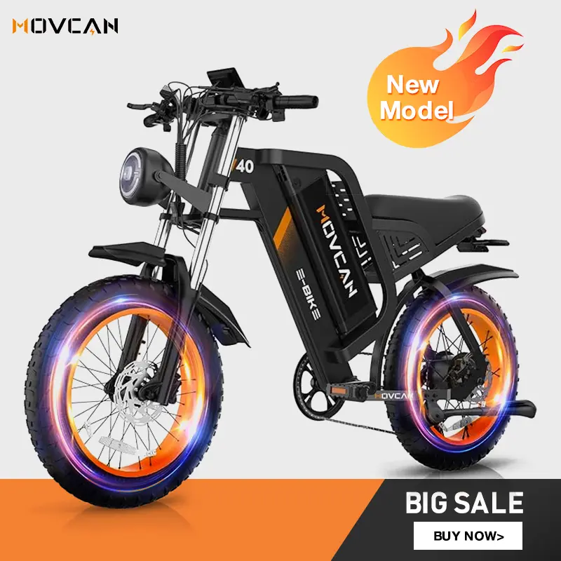 V40 E-Bike, 48V 25Ah Removable Battery 20” Fat Tire Dirt Bike, 2000W PEAK Motor 35MPH Top Speed，62-120 Miles Range Electric Motorcycle, 7 Speed Dual Hydraulic Brake Electric Bike for Adults