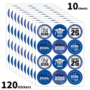 10sheets Class of 2026 Graduation Stickers, Sticker Pack, 2026 Congrats Grad Labels Stickers, Round Graduation Gift Tags for Presents, Gift Wrapping & Envelope Seals, Grad Party Decorations