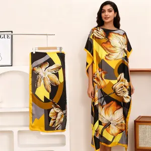 Women's Casual Long Dress Skirt, Floor-Length Robe, Colorblock Design, Comfortable and Stylish, Perfect for Daily Wear