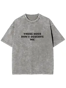 T-Shirt - Gray Crew Neck Short Sleeve Top with Bold Text Design Sleeve T-Shirt Unisex